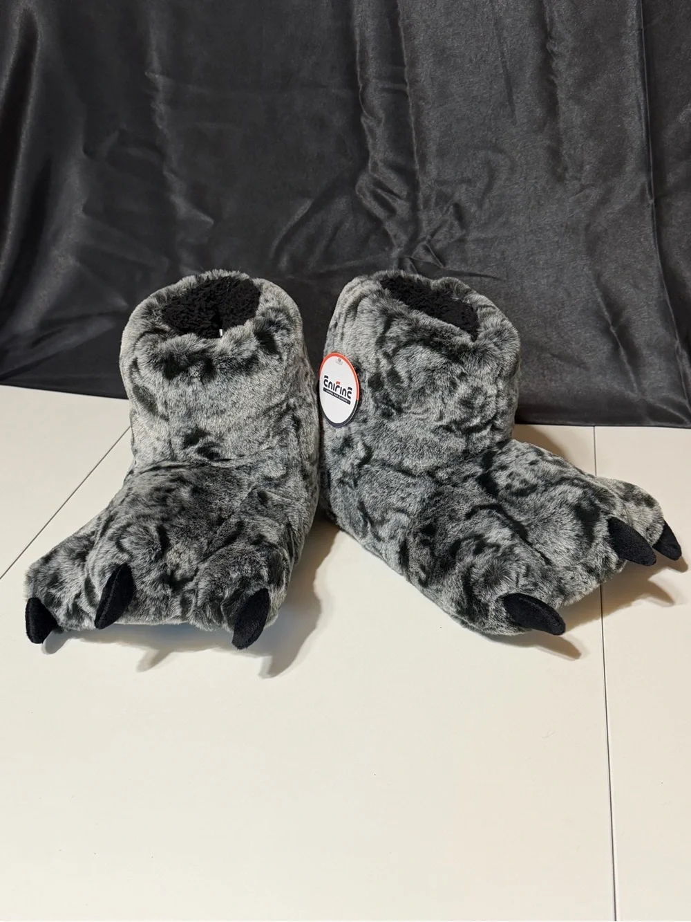 Cozy Plush Kids' Monster Paw Slippers